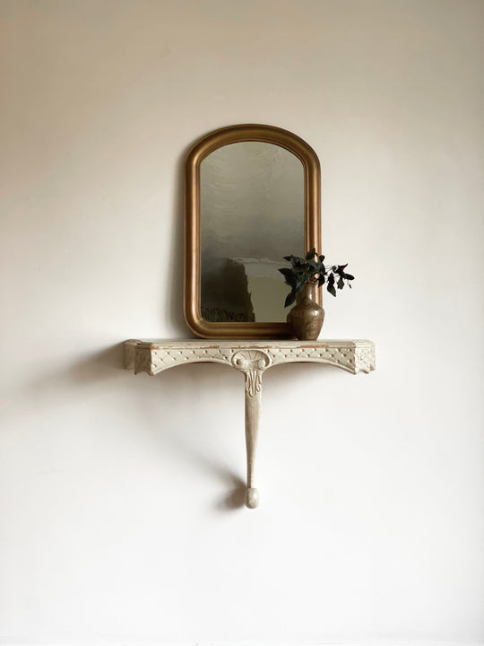antique arched gold mirror