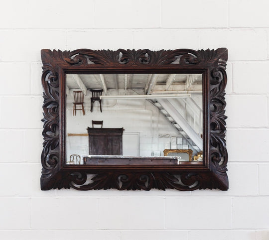 19th century french Louis XIV carved oak mirror