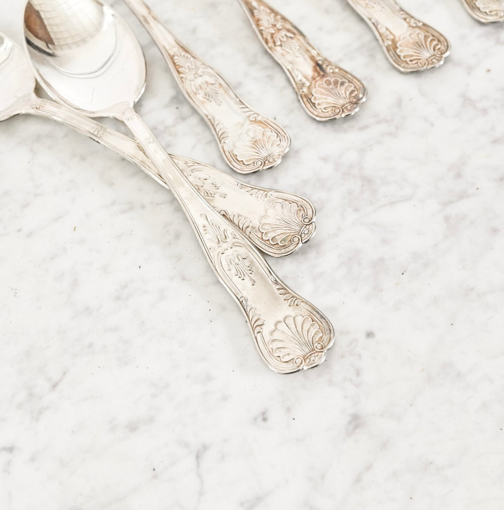 vintage french silver plate flatware, full set of 30