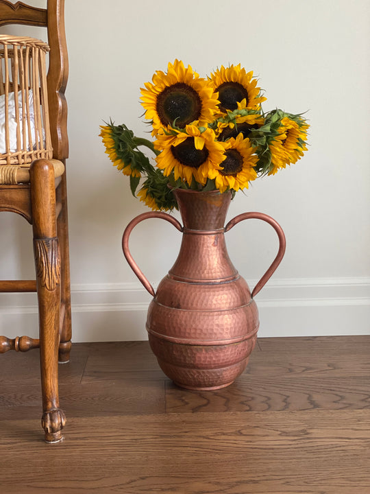 rare extra large 1930s French Lecellier Villedieu hammered copper vessel