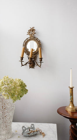 rare 19th century French Louis XVI style brass sconce