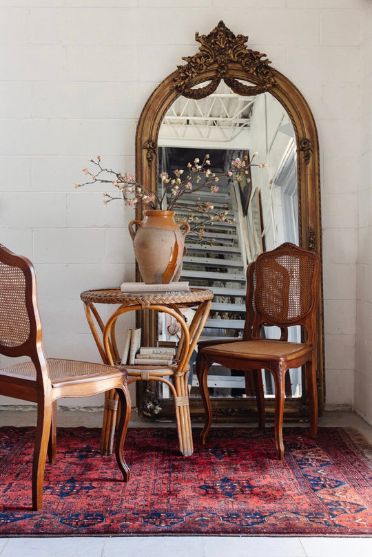 vintage Italian Louis XV style gilt standing mirror