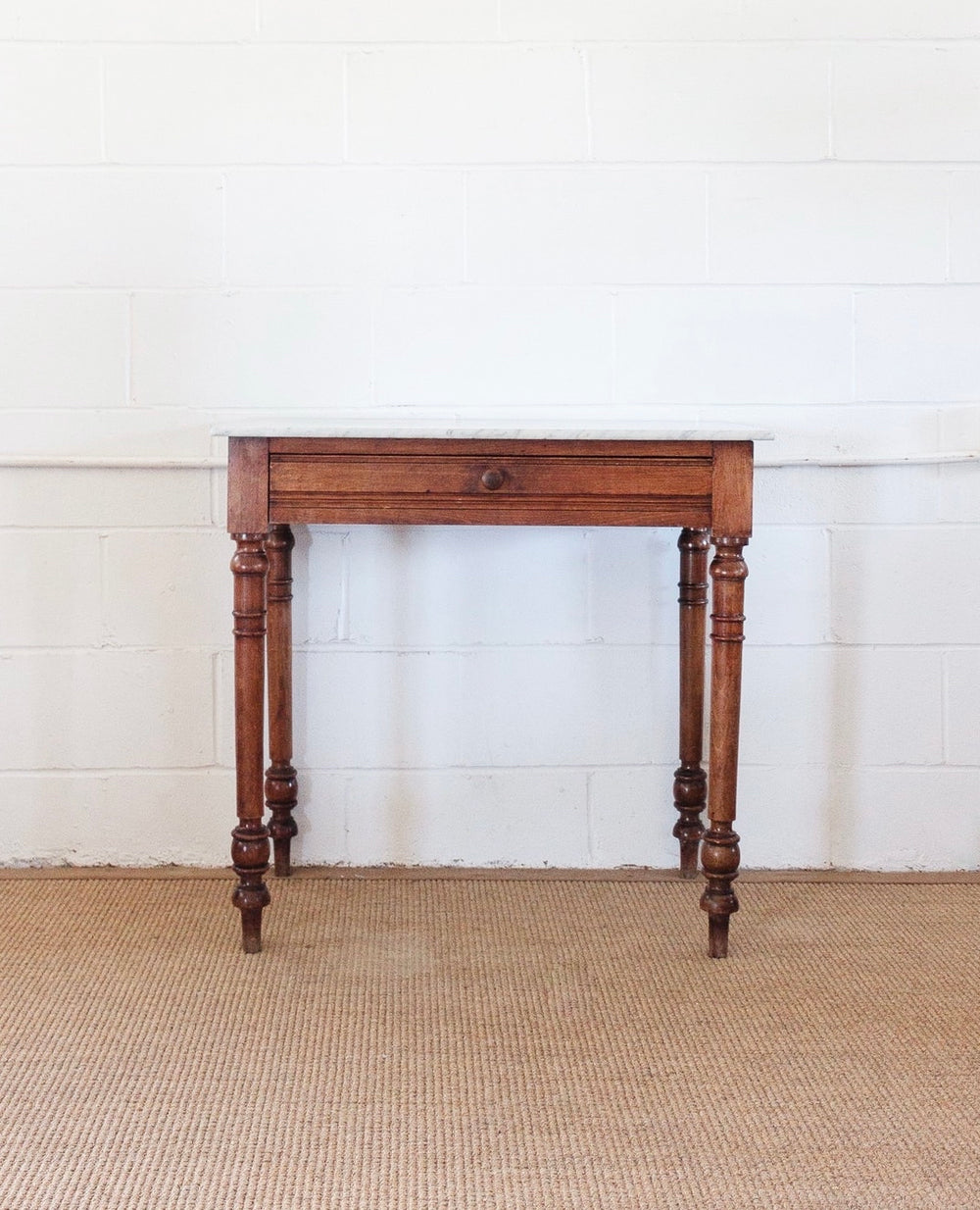 19th century french pine marble top table
