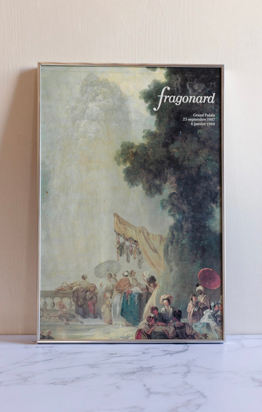 vintage french art exhibition poster, Jean-Honoré Fragonard at the Grand Palais