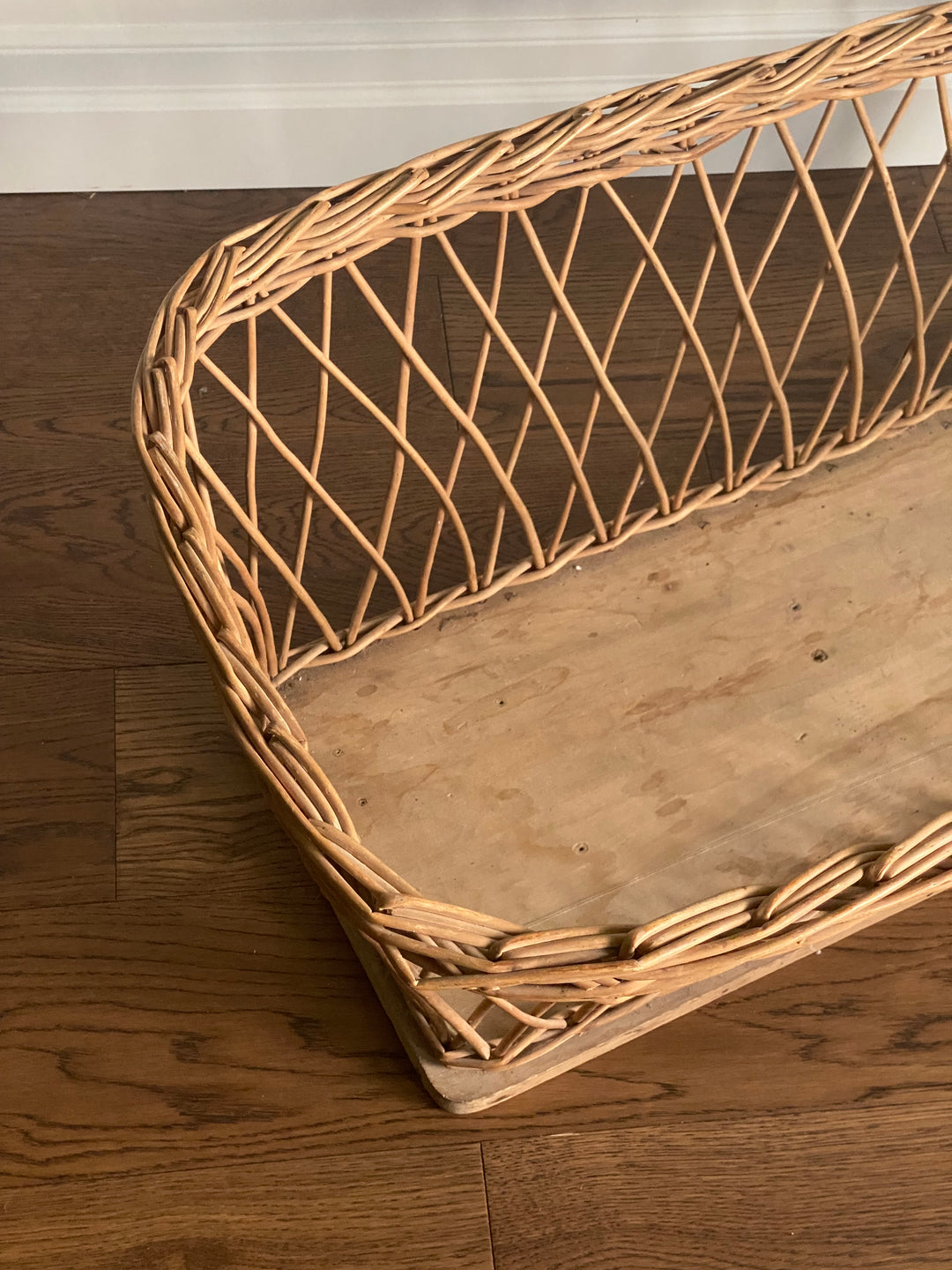 19th century European open weave willow woven basket