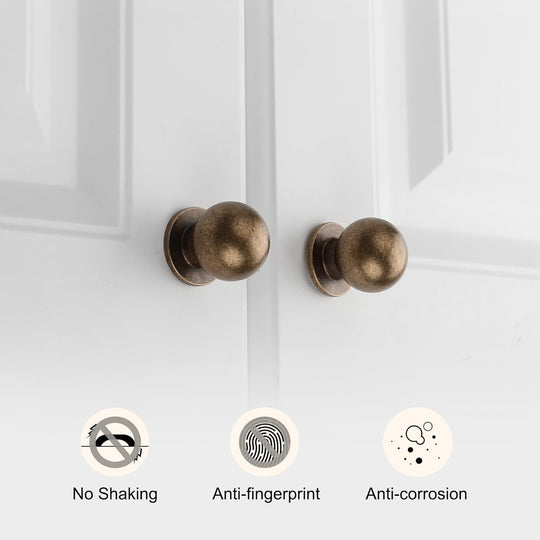goldenwarm 10 Pack Antique Bronze Cabinet Knobs Antique Brass Knobs for Dresser Drawers Gold Kitchen Cabinet Knobs Vintage Dresser Handles and Knobs Zinc Alloy Single Hole Kitchen Cabinet Hardware