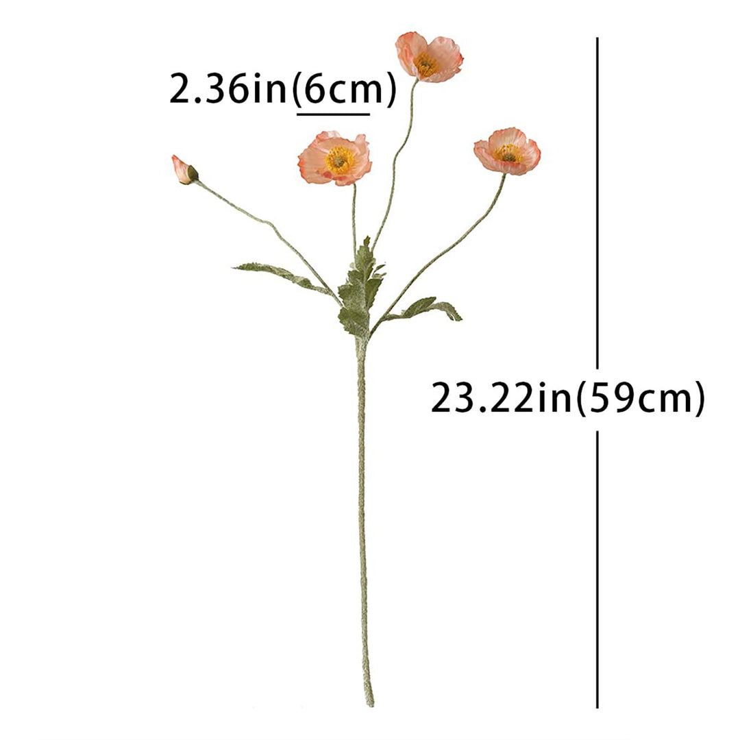 DUYONE Artificial Flowers 6 Stems Poppy Silk Bouquet,for Wedding, Home, Party Decoration,Table Centerpiece Arrangement(White)