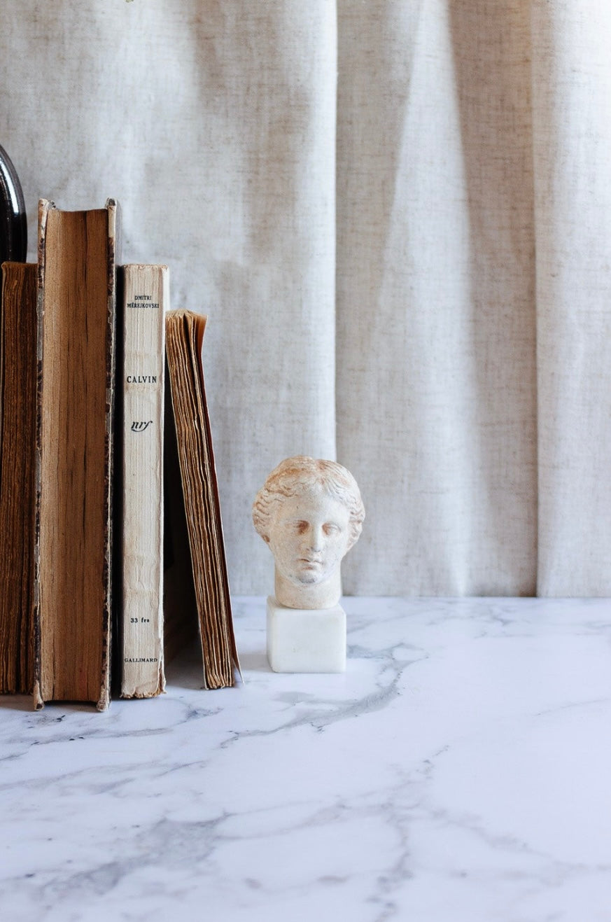 vintage petite Grecian plaster bust