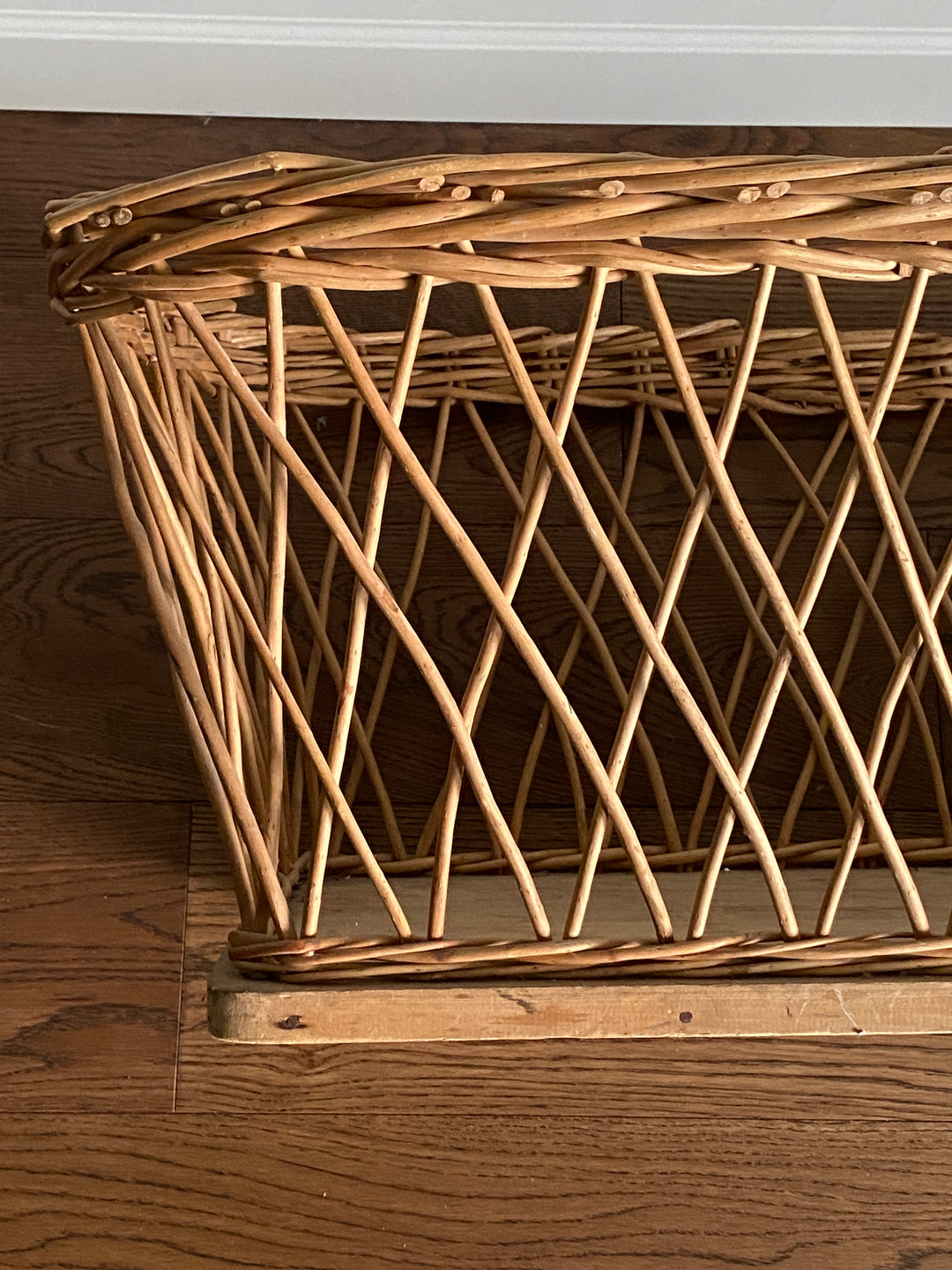 19th century European open weave willow woven basket