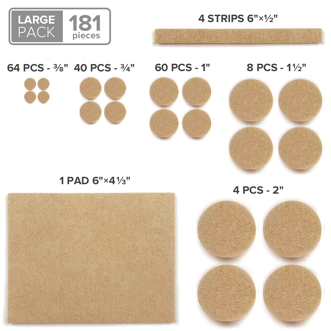 Felt Furniture Pads X-PROTECTOR 235 PCS Premium Furniture Pads - Felt Pads Furniture Feet Best Wood Floor Protectors - Protect Your Hardwood & Laminate Flooring!