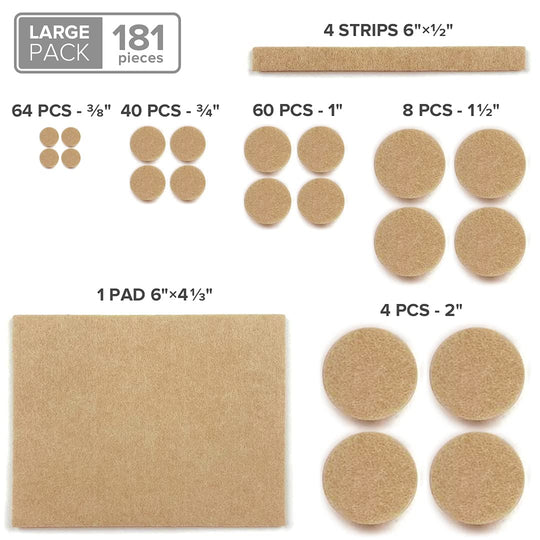 Felt Furniture Pads X-PROTECTOR 235 PCS Premium Furniture Pads - Felt Pads Furniture Feet Best Wood Floor Protectors - Protect Your Hardwood & Laminate Flooring!
