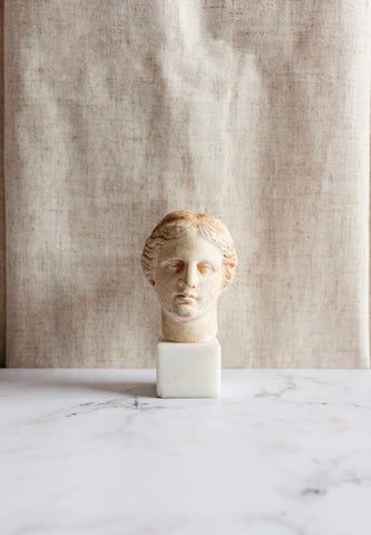 vintage petite Grecian plaster bust