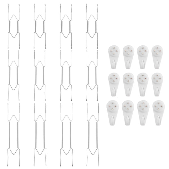 Bilillo 12-Piece Stainless Steel Wall Plate Hangers, 6/8/10Inch Invisible Decorative Wire Plate Holders, Gold