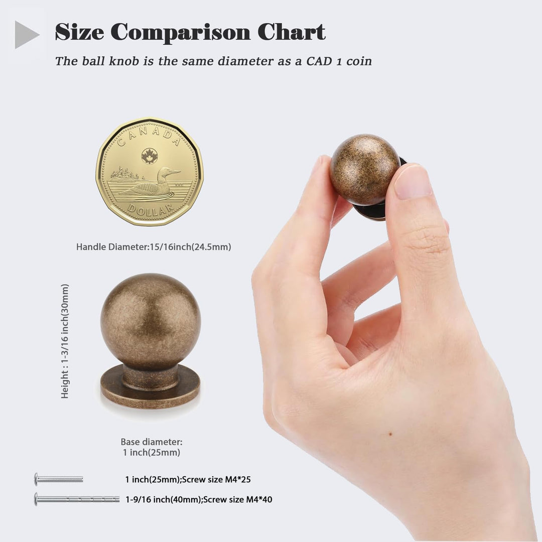 goldenwarm 10 Pack Antique Bronze Cabinet Knobs Antique Brass Knobs for Dresser Drawers Gold Kitchen Cabinet Knobs Vintage Dresser Handles and Knobs Zinc Alloy Single Hole Kitchen Cabinet Hardware