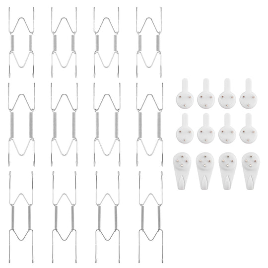Bilillo 12-Piece Stainless Steel Wall Plate Hangers, 6/8/10Inch Invisible Decorative Wire Plate Holders, Gold