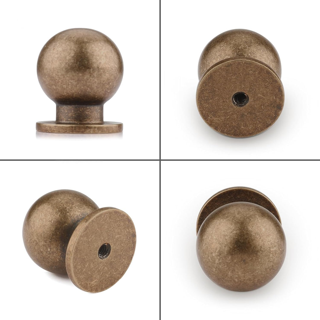 goldenwarm 10 Pack Antique Bronze Cabinet Knobs Antique Brass Knobs for Dresser Drawers Gold Kitchen Cabinet Knobs Vintage Dresser Handles and Knobs Zinc Alloy Single Hole Kitchen Cabinet Hardware