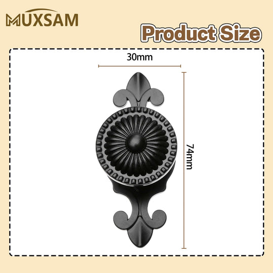 Kitchen Cabinet Knobs Pulls with Backplate, 2 in 1 Retro Round Metal Knob Pull Handle for Antique Dresser Drawer Cabinet Cupboard Wardrobe Door Room Hardware Decoration,5-Pack, Bronze