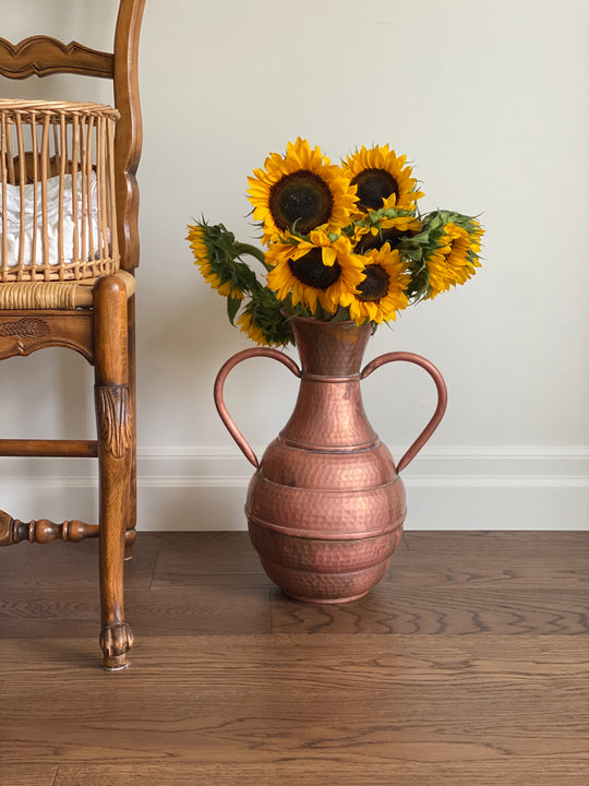 rare extra large 1930s French Lecellier Villedieu hammered copper vessel