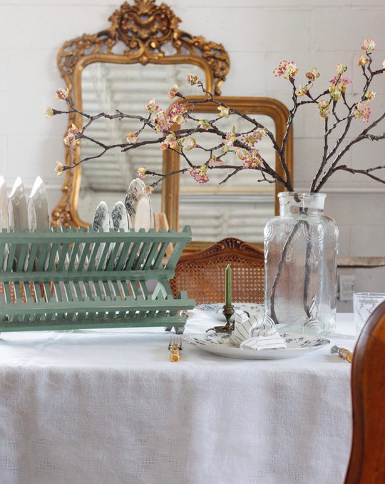 rare 1930s French farmhouse tiered dish drying rack