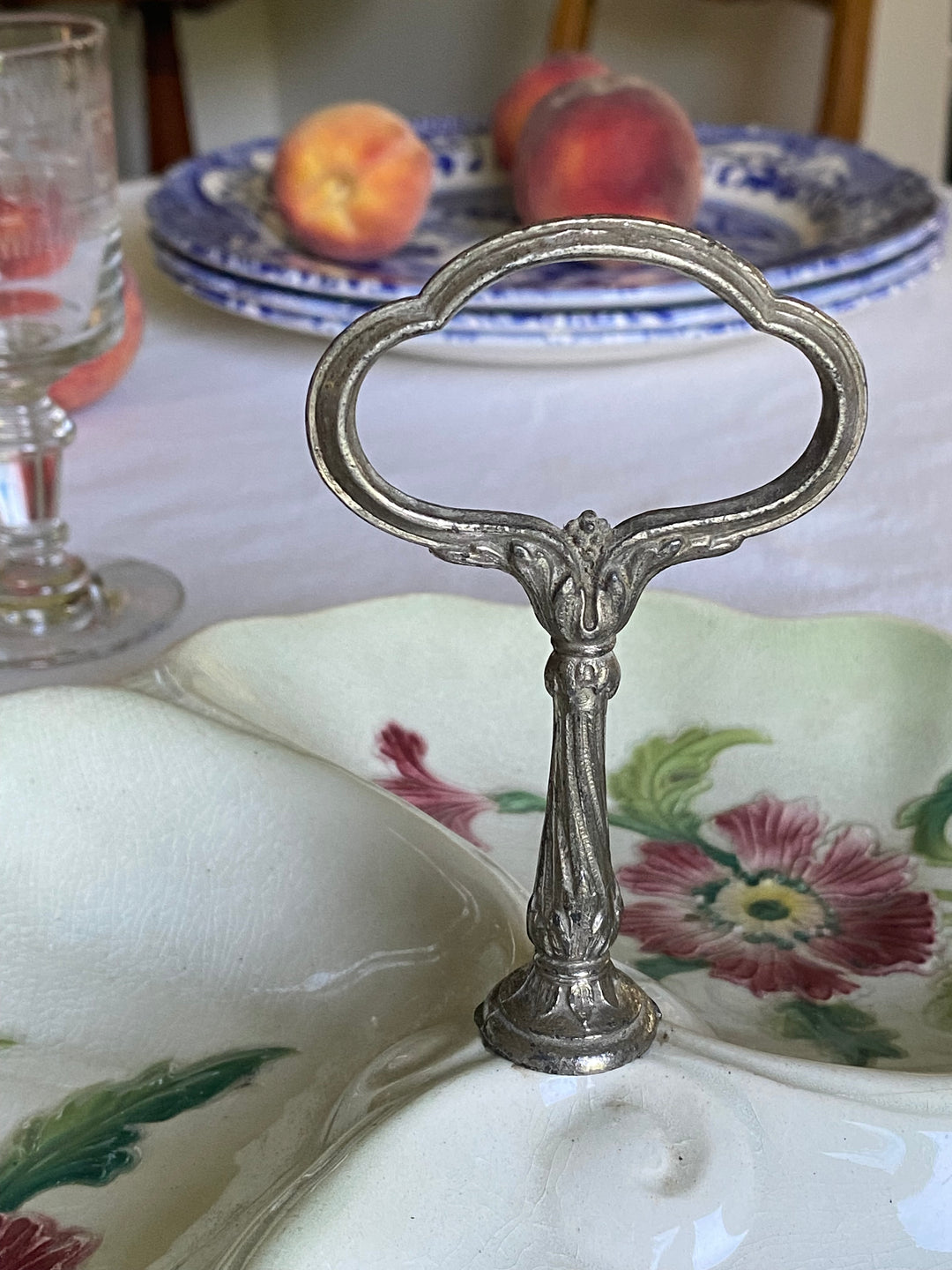 turn of the century French majolica art nouveau serving dish