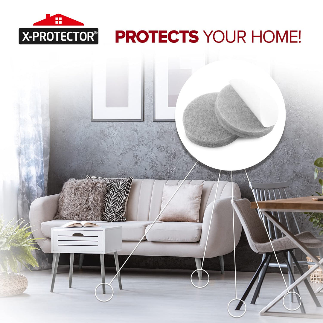 Felt Furniture Pads X-PROTECTOR 235 PCS Premium Furniture Pads - Felt Pads Furniture Feet Best Wood Floor Protectors - Protect Your Hardwood & Laminate Flooring!