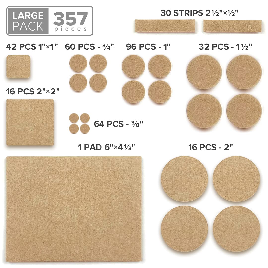 Felt Furniture Pads X-PROTECTOR 235 PCS Premium Furniture Pads - Felt Pads Furniture Feet Best Wood Floor Protectors - Protect Your Hardwood & Laminate Flooring!