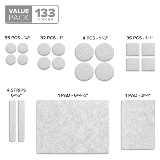 Felt Furniture Pads X-PROTECTOR 235 PCS Premium Furniture Pads - Felt Pads Furniture Feet Best Wood Floor Protectors - Protect Your Hardwood & Laminate Flooring!