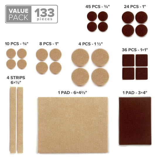 Felt Furniture Pads X-PROTECTOR 235 PCS Premium Furniture Pads - Felt Pads Furniture Feet Best Wood Floor Protectors - Protect Your Hardwood & Laminate Flooring!