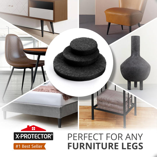 Felt Furniture Pads X-PROTECTOR 235 PCS Premium Furniture Pads - Felt Pads Furniture Feet Best Wood Floor Protectors - Protect Your Hardwood & Laminate Flooring!