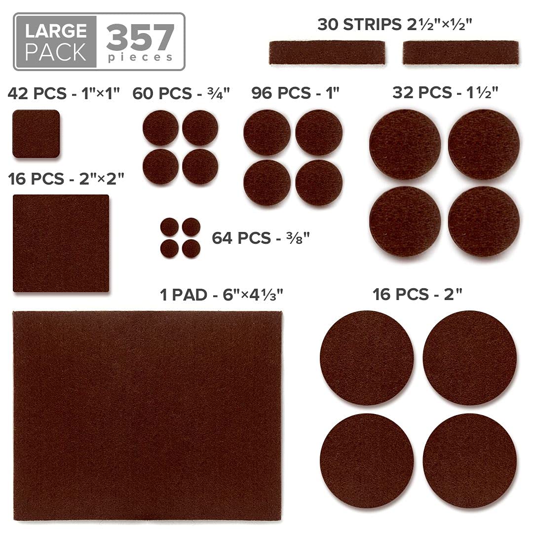 Felt Furniture Pads X-PROTECTOR 235 PCS Premium Furniture Pads - Felt Pads Furniture Feet Best Wood Floor Protectors - Protect Your Hardwood & Laminate Flooring!
