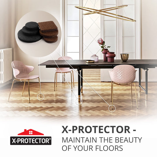 Felt Furniture Pads X-PROTECTOR 235 PCS Premium Furniture Pads - Felt Pads Furniture Feet Best Wood Floor Protectors - Protect Your Hardwood & Laminate Flooring!