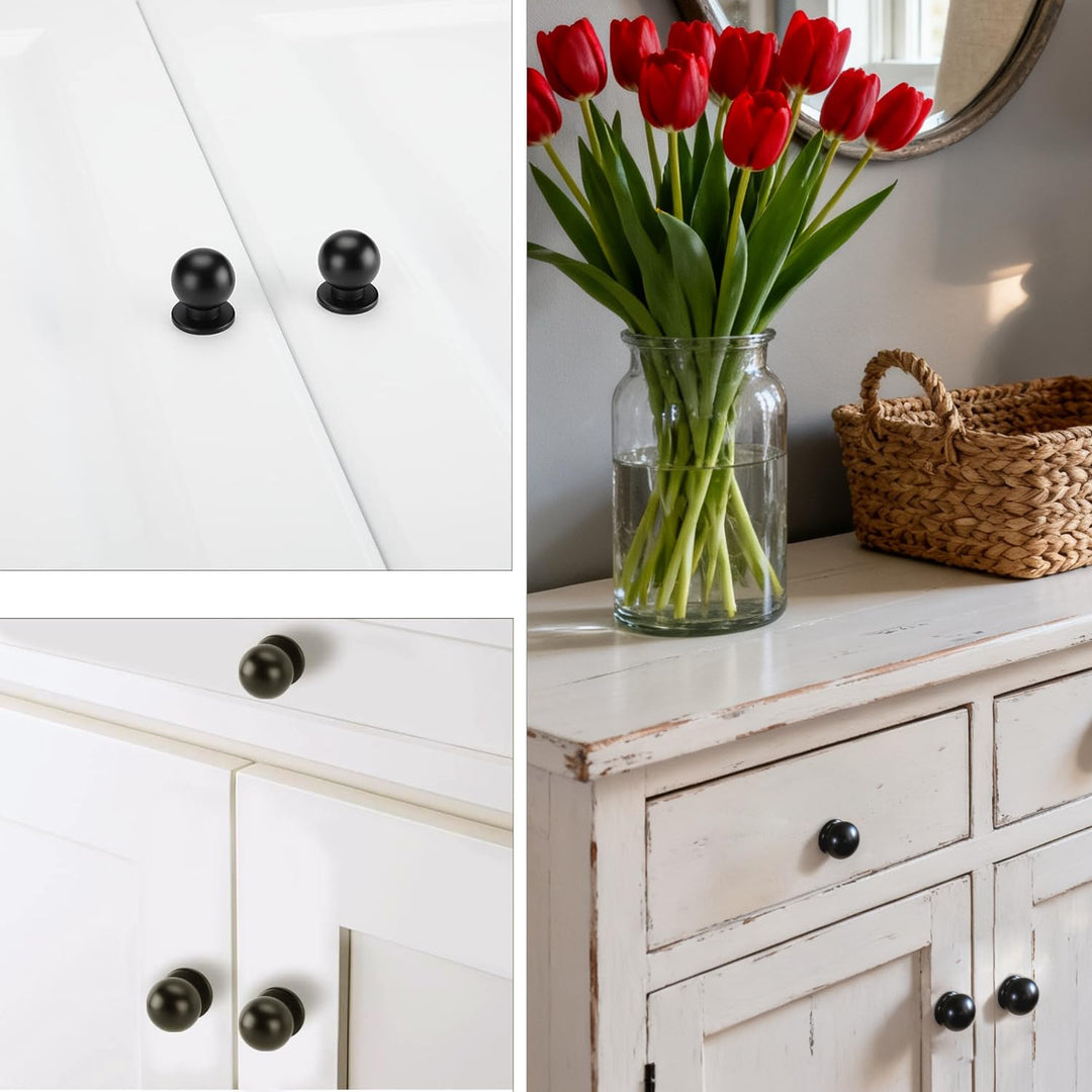 goldenwarm 10 Pack Antique Bronze Cabinet Knobs Antique Brass Knobs for Dresser Drawers Gold Kitchen Cabinet Knobs Vintage Dresser Handles and Knobs Zinc Alloy Single Hole Kitchen Cabinet Hardware