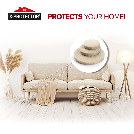 Felt Furniture Pads X-PROTECTOR 235 PCS Premium Furniture Pads - Felt Pads Furniture Feet Best Wood Floor Protectors - Protect Your Hardwood & Laminate Flooring!