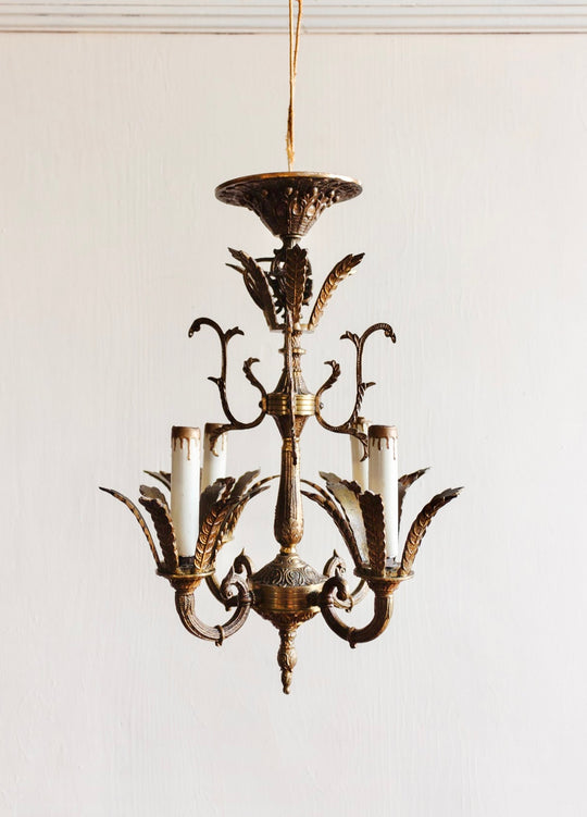 vintage Spanish brass chandelier