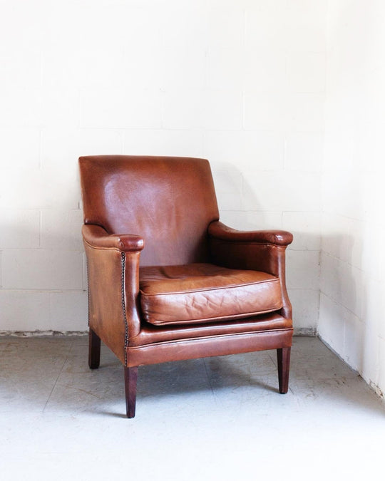 1980s Dutch sheepskin leather club chair