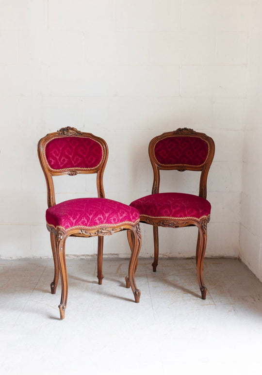 pair of 19th century French Louis XV boudoir chairs