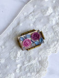 art deco french lucite floral brooch