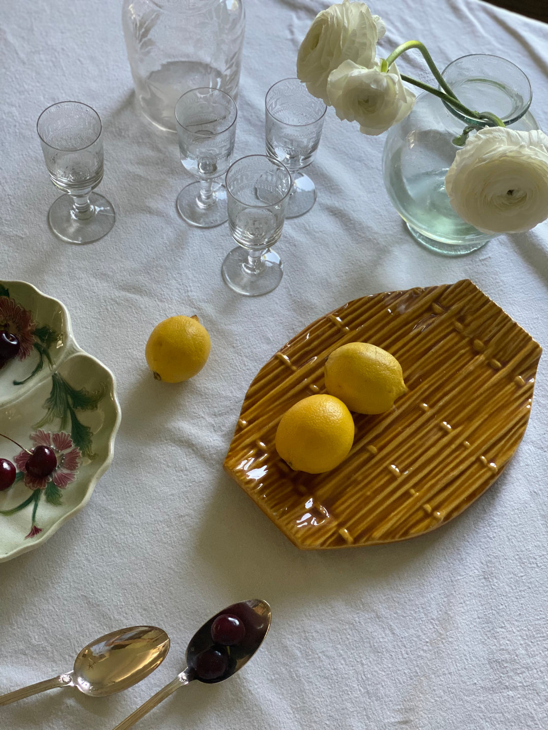 1950s French Vallauris “woven” majolica tray