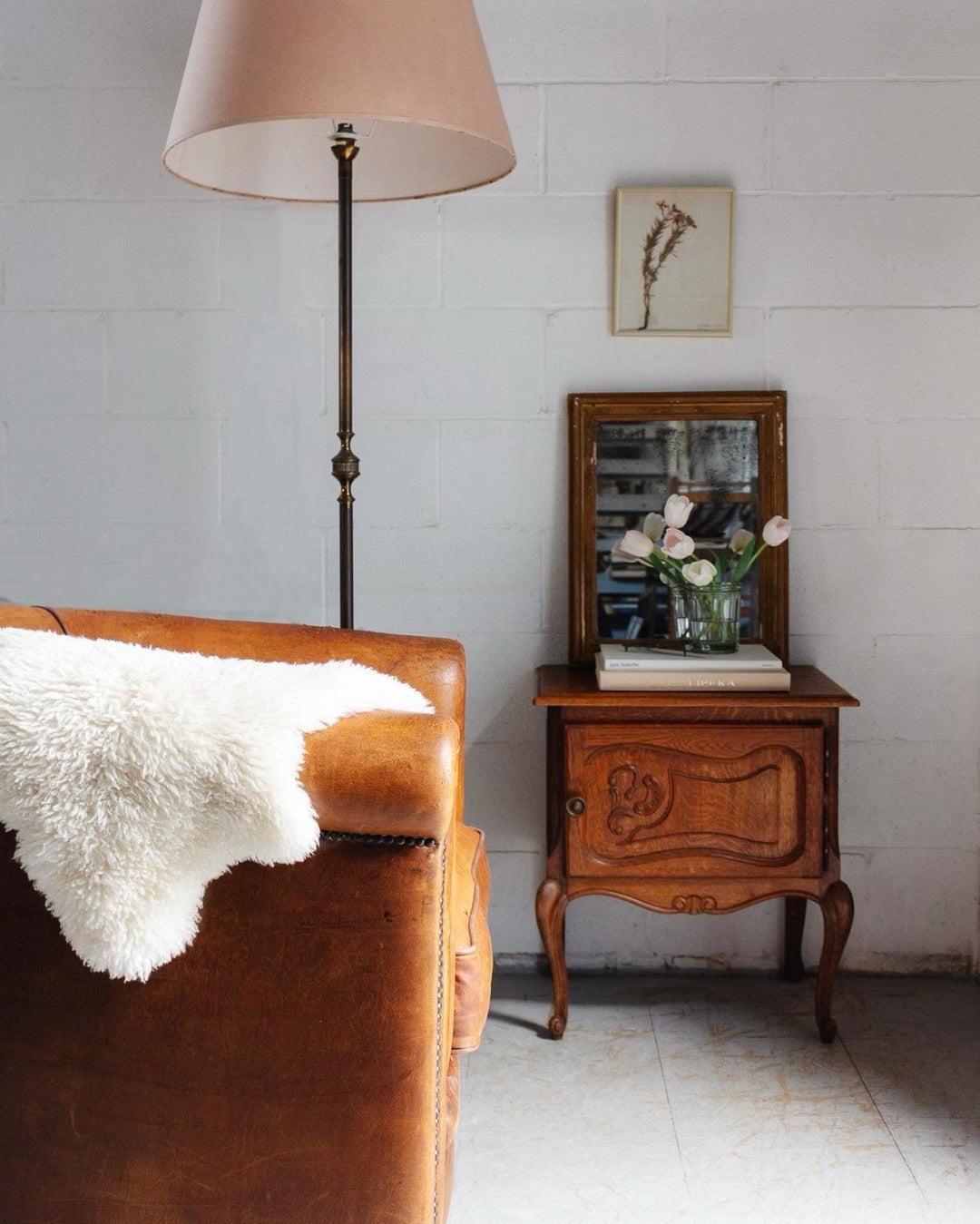 pair of vintage french louis xvi style oak nightstands