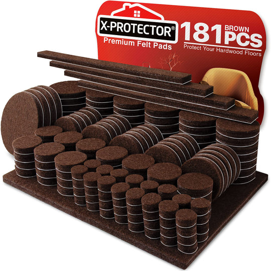 Felt Furniture Pads X-PROTECTOR 235 PCS Premium Furniture Pads - Felt Pads Furniture Feet Best Wood Floor Protectors - Protect Your Hardwood & Laminate Flooring!