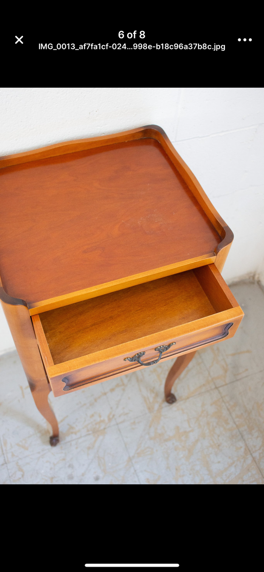 pair of midcentury French provincial nightstands