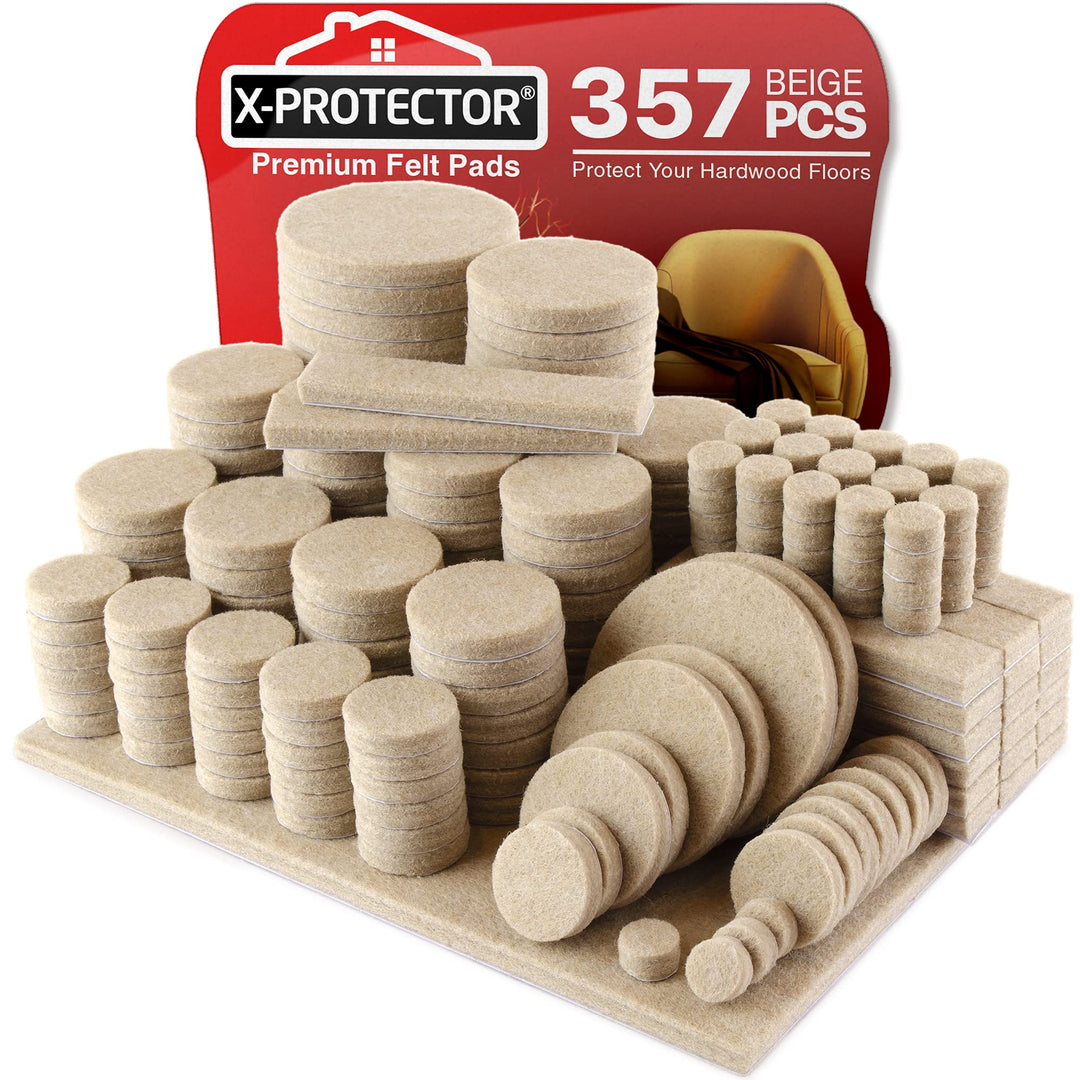 Felt Furniture Pads X-PROTECTOR 235 PCS Premium Furniture Pads - Felt Pads Furniture Feet Best Wood Floor Protectors - Protect Your Hardwood & Laminate Flooring!
