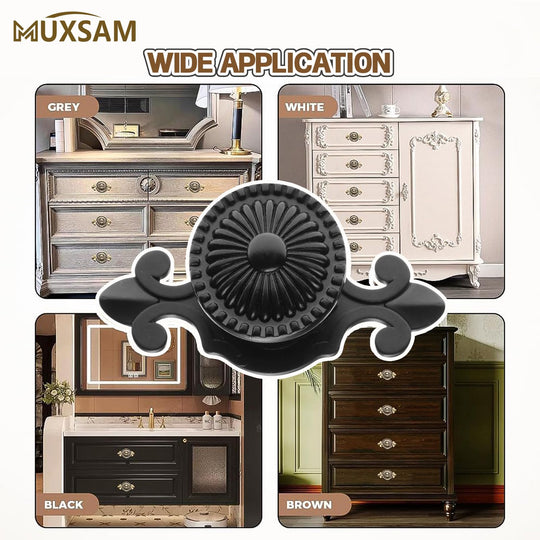 Kitchen Cabinet Knobs Pulls with Backplate, 2 in 1 Retro Round Metal Knob Pull Handle for Antique Dresser Drawer Cabinet Cupboard Wardrobe Door Room Hardware Decoration,5-Pack, Bronze
