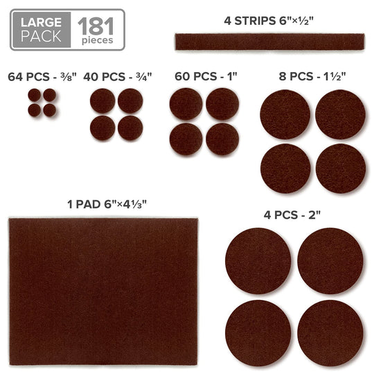Felt Furniture Pads X-PROTECTOR 235 PCS Premium Furniture Pads - Felt Pads Furniture Feet Best Wood Floor Protectors - Protect Your Hardwood & Laminate Flooring!
