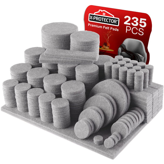 Felt Furniture Pads X-PROTECTOR 235 PCS Premium Furniture Pads - Felt Pads Furniture Feet Best Wood Floor Protectors - Protect Your Hardwood & Laminate Flooring!