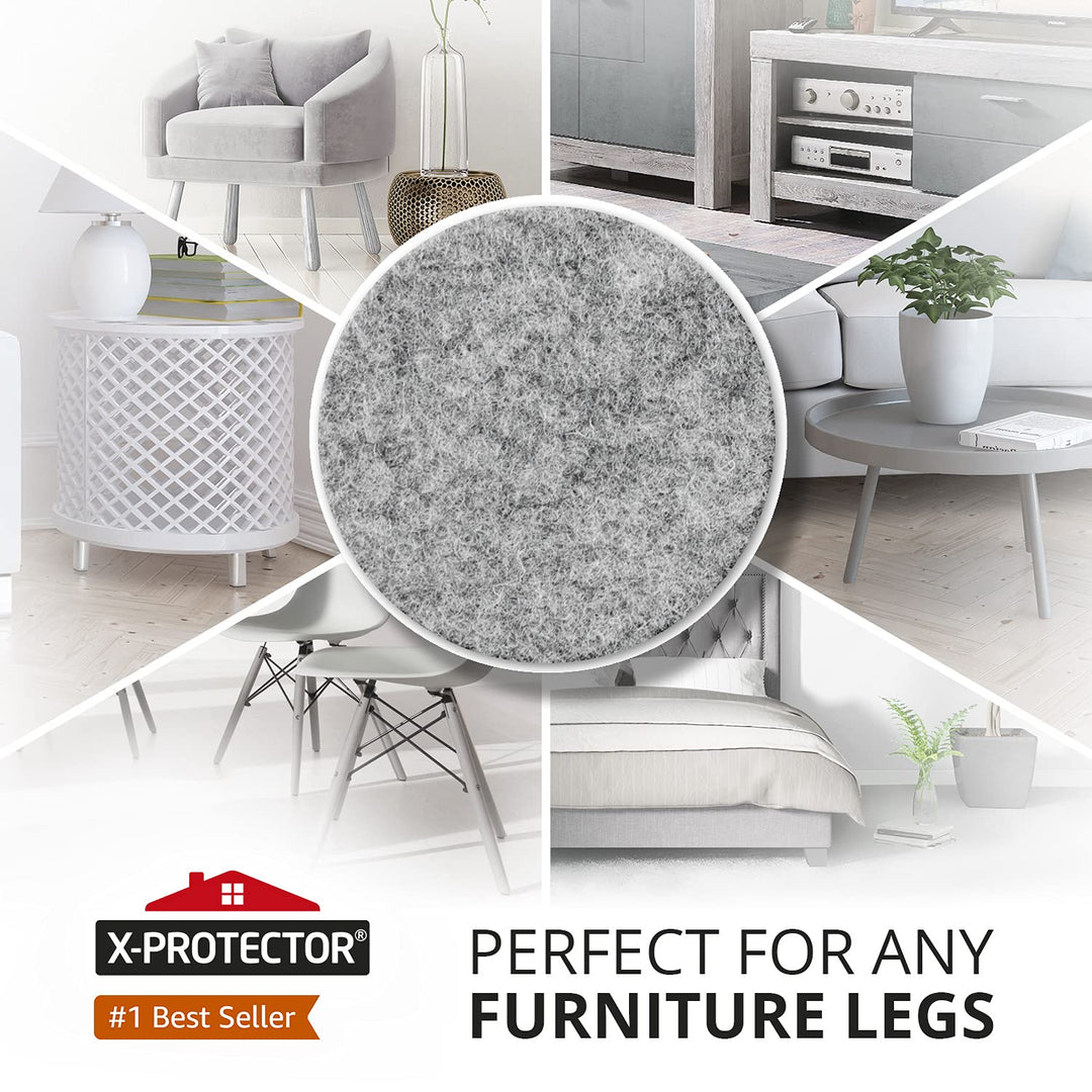 Felt Furniture Pads X-PROTECTOR 235 PCS Premium Furniture Pads - Felt Pads Furniture Feet Best Wood Floor Protectors - Protect Your Hardwood & Laminate Flooring!