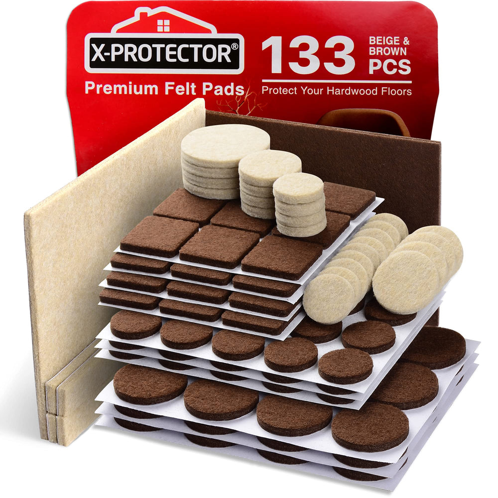 Felt Furniture Pads X-PROTECTOR 235 PCS Premium Furniture Pads - Felt Pads Furniture Feet Best Wood Floor Protectors - Protect Your Hardwood & Laminate Flooring!