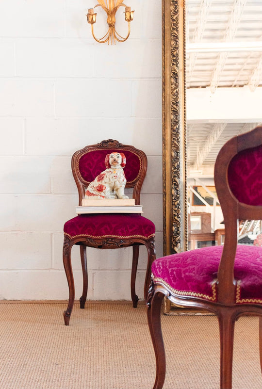 pair of 19th century French Louis XV boudoir chairs