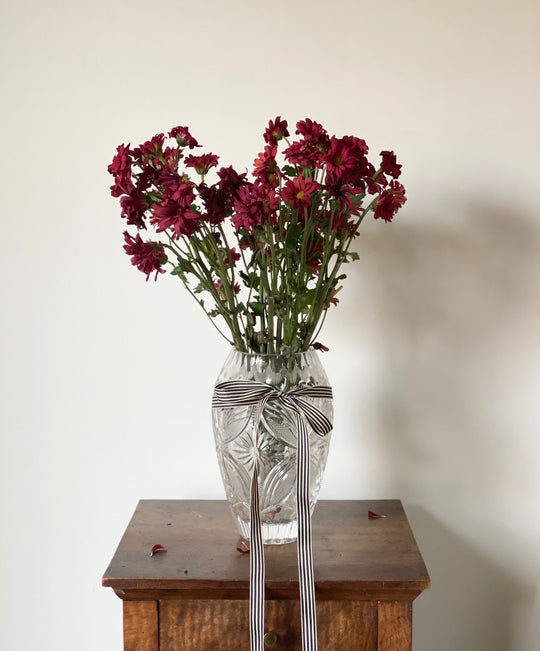 vintage french cut glass florist's vase