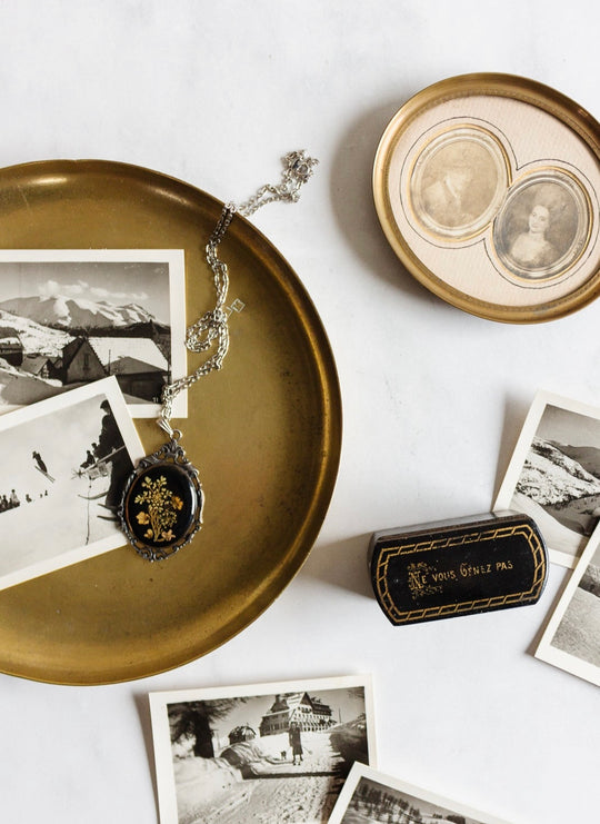 turn of the century French brass scale tray